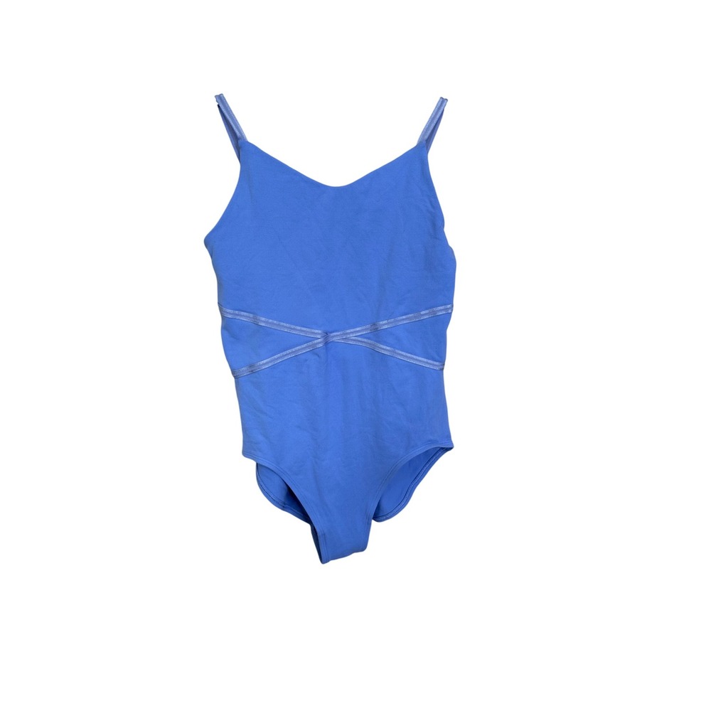 iviva Girls‎ Leotard Crisscross Back Sleeveless Size 14 Blue Dance Gymnastics